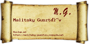 Malitsky Gusztáv névjegykártya